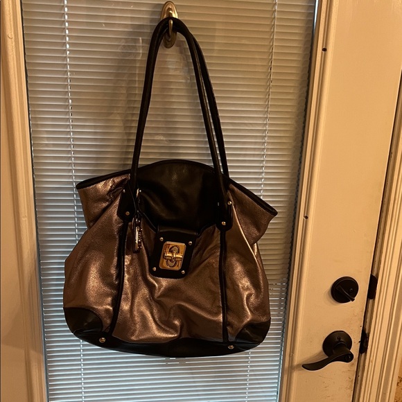 Handbags - B. Makowsky Stylish Black and Silver Women's Bag